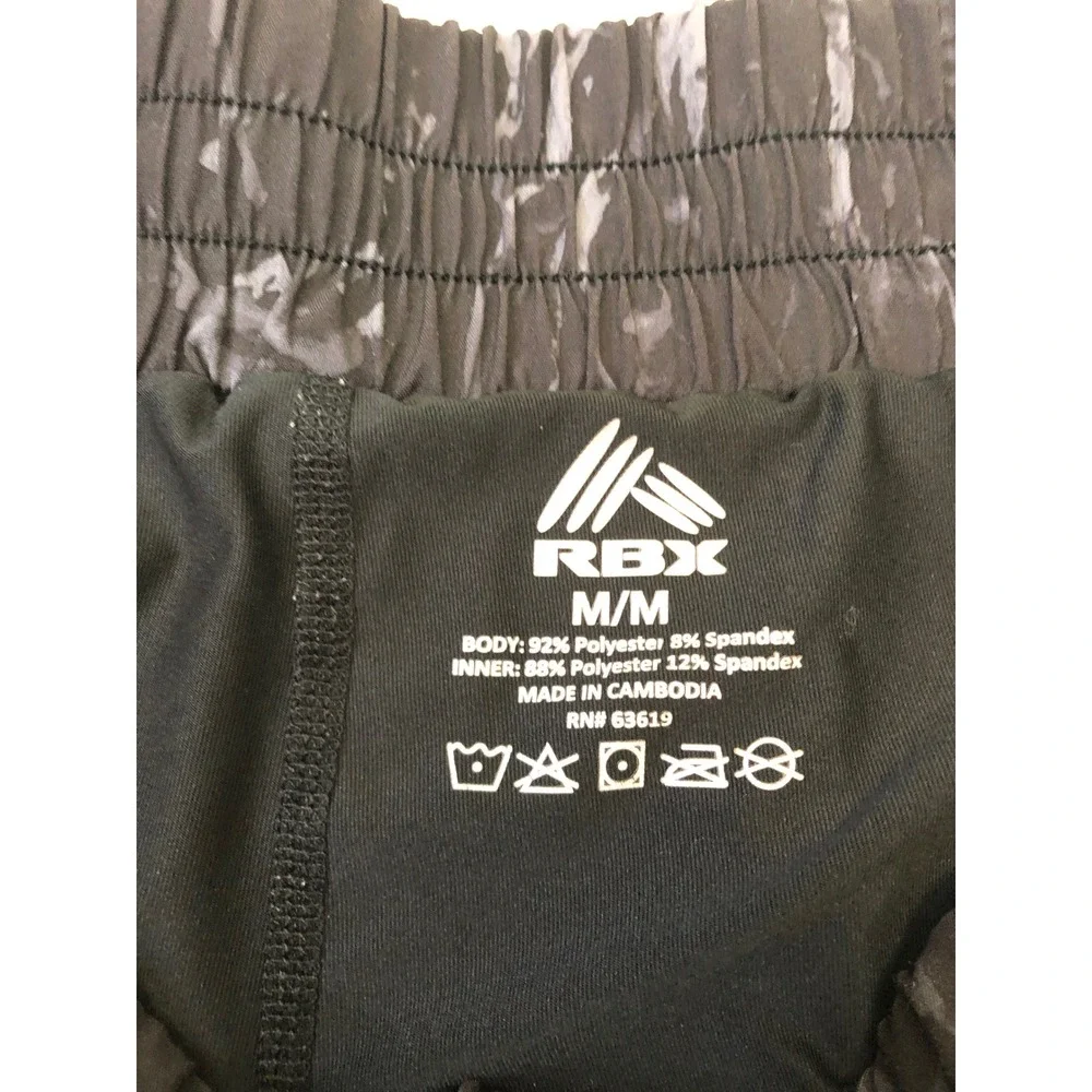 RBX Skort Womens Medium Black Gray Marble Print Active Tennis Skirt Pockets